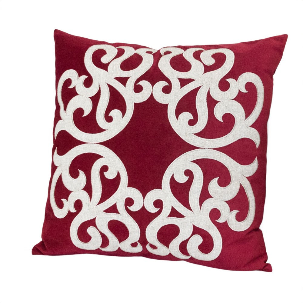Dery 20x20 Square Throw Pillow Cover | Double Sided Red Velvet Vintage