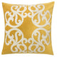 Dery 20x20 Square Throw Pillow Cover | 2 Side Yellow Cover Velvet Vintage