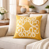 Dery 20x20 Square Throw Pillow Cover | 2 Side Yellow Cover Velvet Vintage