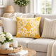 Dery 20x20 Square Throw Pillow Cover | 2 Side Yellow Cover Velvet Vintage