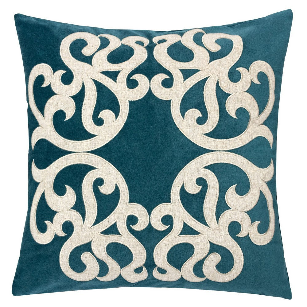 Dery 20x20 Square Throw Pillow Cover | Double Sided Green Velvet Vintage