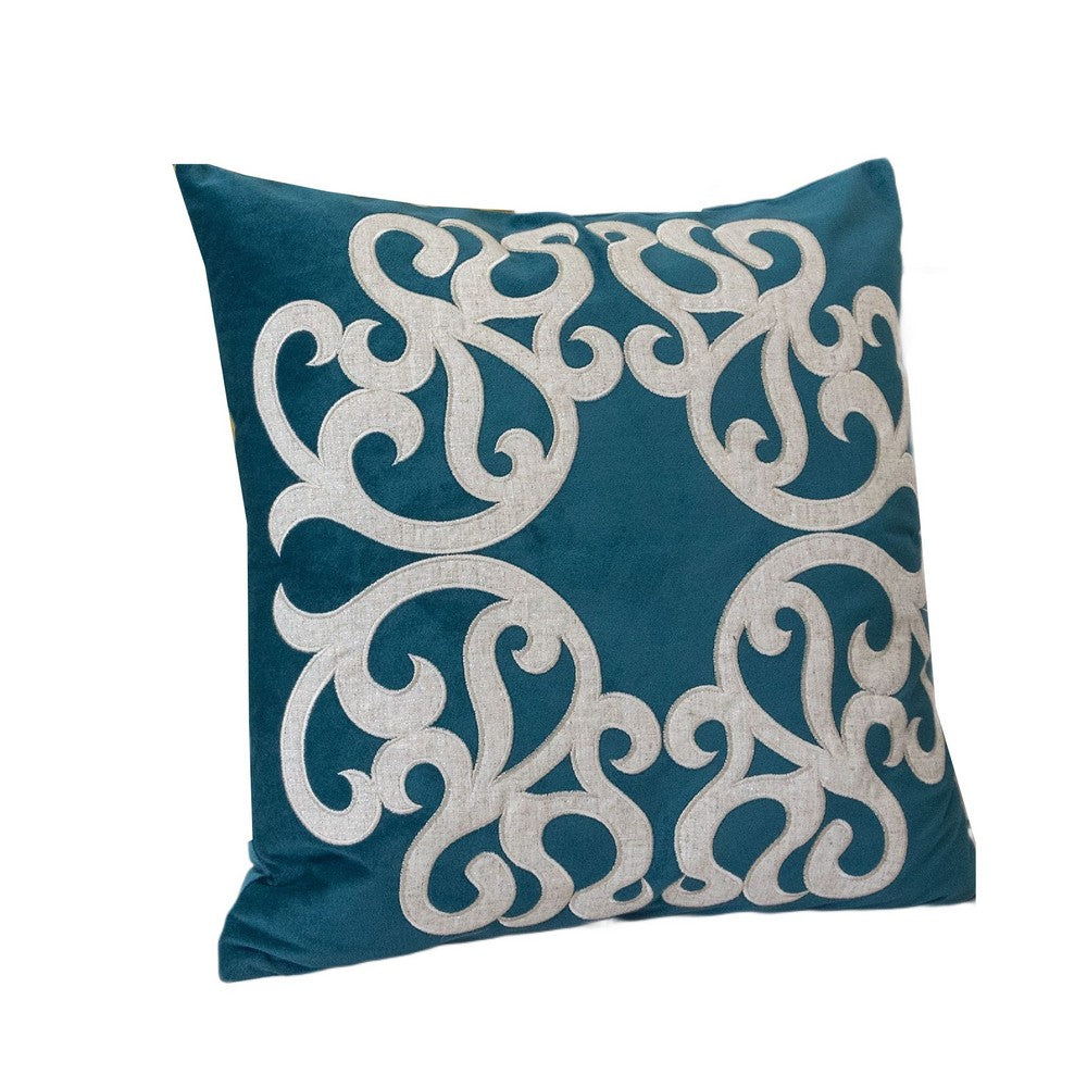 Dery 20x20 Square Throw Pillow Cover | Double Sided Green Velvet Vintage