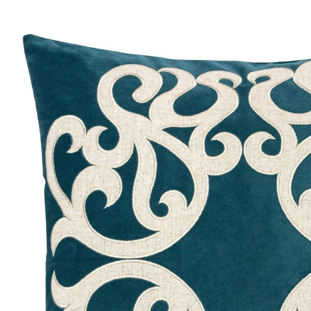Dery 20x20 Square Throw Pillow Cover | Double Sided Green Velvet Vintage