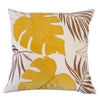 Lefy Accent Pillow Cover | Yellow Cover White Autumn Leaf Vibes | 20" Square