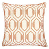Throw Pillow Cover | Rust Orange Herringbone Pattern Embroidery 20" Square