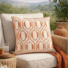 Throw Pillow Cover | Rust Orange Herringbone Pattern Embroidery 20" Square