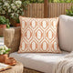 Throw Pillow Cover | Rust Orange Herringbone Pattern Embroidery 20" Square