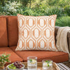 Throw Pillow Cover | Rust Orange Herringbone Pattern Embroidery 20" Square