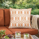Throw Pillow Cover | Rust Orange Herringbone Pattern Embroidery 20" Square