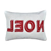 Holiday Throw Pillow Cover | NOEL Red & White Sherpa Textured | 14x20 Lumbar