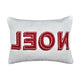 Holiday Throw Pillow Cover | NOEL Red & White Sherpa Textured | 14x20 Lumbar