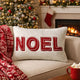 Holiday Throw Pillow Cover | NOEL Red & White Sherpa Textured | 14x20 Lumbar