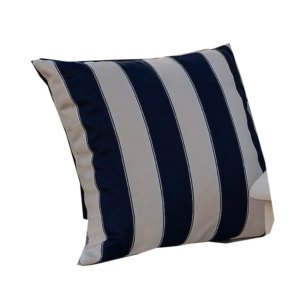 Keo Accent Pillow Cover | Navy Blue & White Stripes | 20" Square