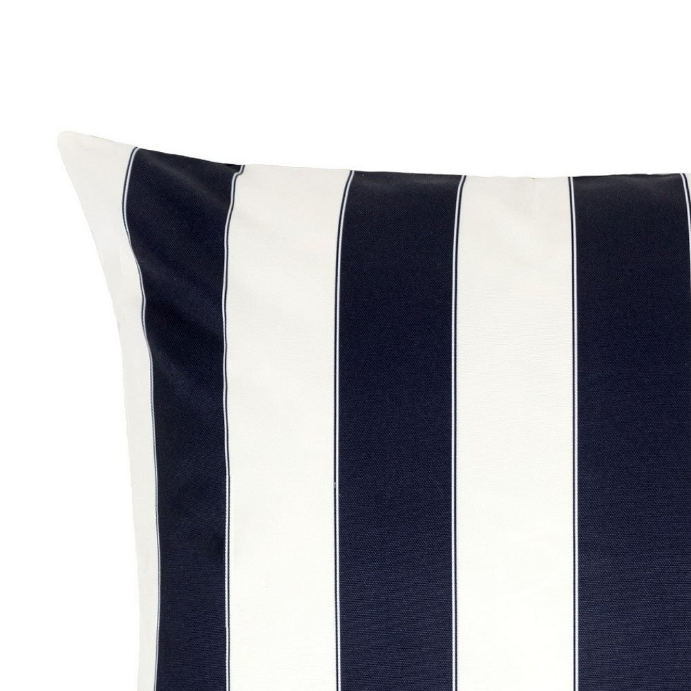 Keo Accent Pillow Cover | Navy Blue & White Stripes | 20" Square