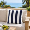 Keo Accent Pillow Cover | Navy Blue & White Stripes | 20" Square