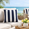 Keo Accent Pillow Cover | Navy Blue & White Stripes | 20" Square