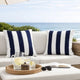 Keo Accent Pillow Cover | Navy Blue & White Stripes | 20" Square