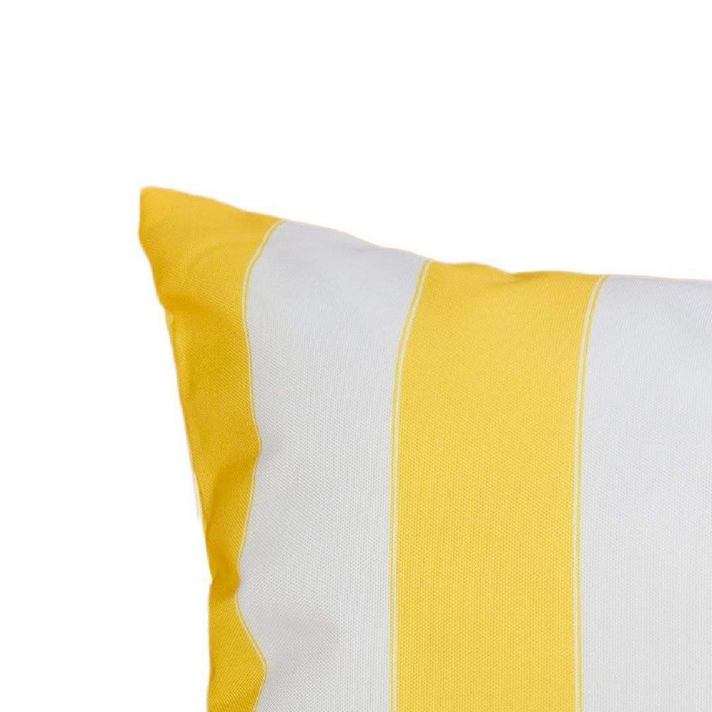 Keo Accent Lumbar Pillow Cover | Yellow Cover & White Stripes | 14x20