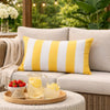 Keo Accent Lumbar Pillow Cover | Yellow Cover & White Stripes | 14x20