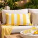 Keo Accent Lumbar Pillow Cover | Yellow Cover & White Stripes | 14x20
