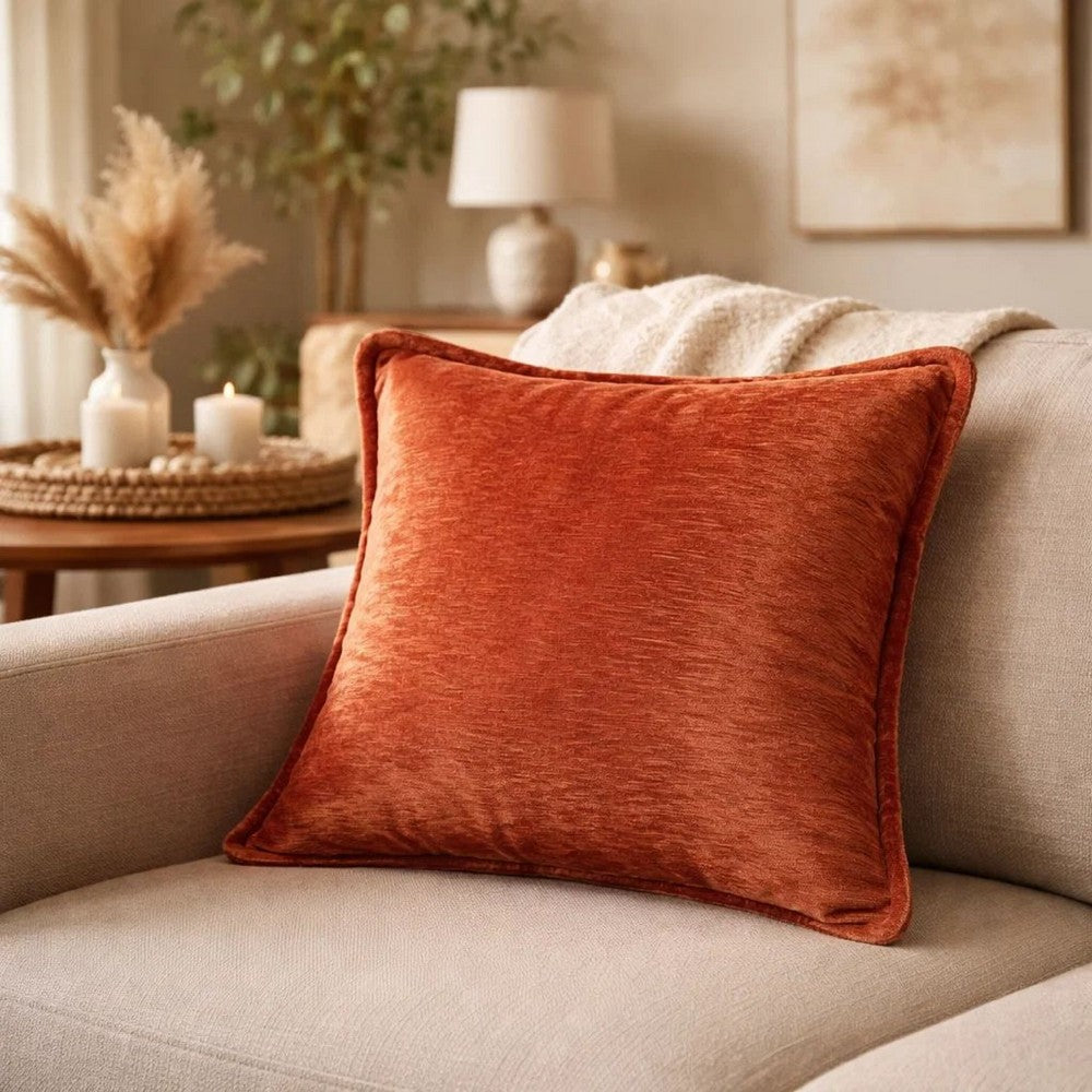 Dey Throw Pillow Cover | Rose Copper Brown Velvet | Luxe Shine | 20" Square