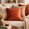 Dey Throw Pillow Cover | Rose Copper Brown Velvet | Luxe Shine | 20" Square