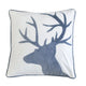 Holiday Accent Pillow Cover | White & Gray Reindeer Velvet | 20" Square