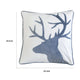 Holiday Accent Pillow Cover | White & Gray Reindeer Velvet | 20" Square