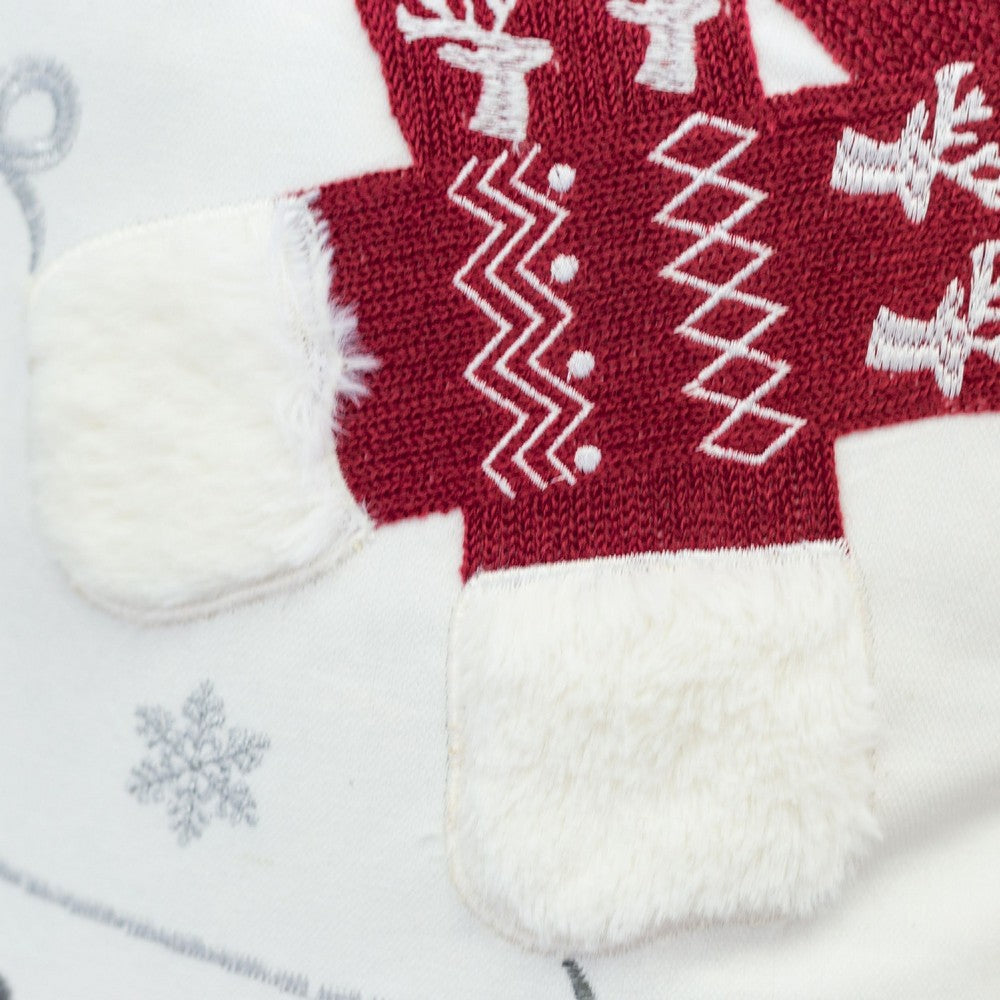 Throw Pillow Cover | Let It Snow Christmas Red Knit Hat | 20" Square Insert