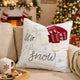 Throw Pillow Cover | Let It Snow Christmas Red Knit Hat | 20" Square Insert