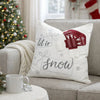 Throw Pillow Cover | Let It Snow Christmas Red Knit Hat | 20" Square Insert