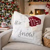 Throw Pillow Cover | Let It Snow Christmas Red Knit Hat | 20" Square Insert