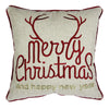 Throw Pillow Cover | Merry Christmas | Red Gold Accents | 20" Square Insert
