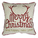 Throw Pillow Cover | Merry Christmas | Red Gold Accents | 20" Square Insert