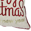 Throw Pillow Cover | Merry Christmas | Red Gold Accents | 20" Square Insert