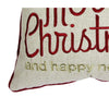 Throw Pillow Cover | Merry Christmas | Red Gold Accents | 20" Square Insert