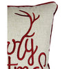 Throw Pillow Cover | Merry Christmas | Red Gold Accents | 20" Square Insert