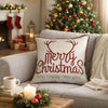 Throw Pillow Cover | Merry Christmas | Red Gold Accents | 20" Square Insert