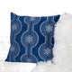 Zey Throw Pillow Cover | Snowflake Embroidered Blue Velvet | 20" Square