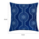 Zey Throw Pillow Cover | Snowflake Embroidered Blue Velvet | 20" Square