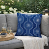 Zey Throw Pillow Cover | Snowflake Embroidered Blue Velvet | 20" Square
