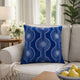 Zey Throw Pillow Cover | Snowflake Embroidered Blue Velvet | 20" Square
