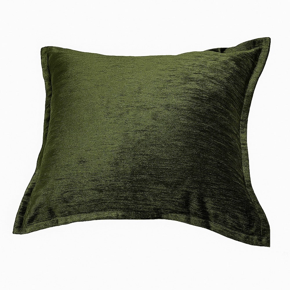 Dey Throw Pillow Cover | Deep Forest Green Velvet Luxe Shine | 20" Square