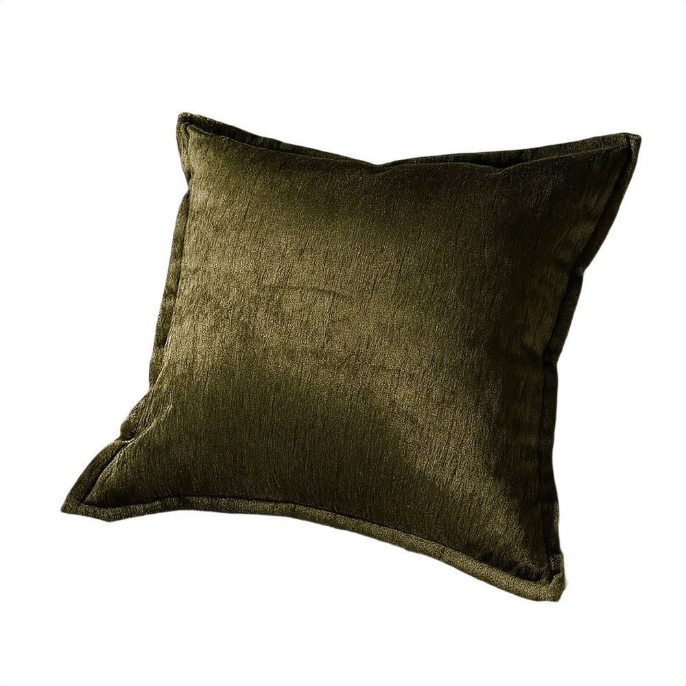Dey Throw Pillow Cover | Deep Forest Green Velvet Luxe Shine | 20" Square