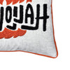 Halloween Pumpkin Witch Embroidered Throw Pillow Cover | Gray 20" Square