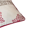 Merry Christmas Throw Pillow Cover Red Reindeer | Off White Linen 20" Square