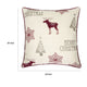 Merry Christmas Throw Pillow Cover Red Reindeer | Off White Linen 20" Square