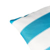 Keo Outdoor Throw Pillow | Wide Aqua Blue & White Stripes | 20" Square