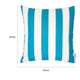 Keo Outdoor Throw Pillow | Wide Aqua Blue & White Stripes | 20" Square