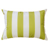 Keo Outdoor Lumbar Pillow | Wide Lime Green & White Stripes | 14x20